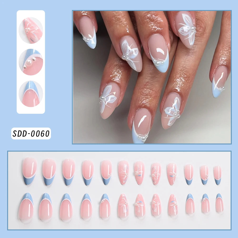 Ongles Français Autocollants 24 pièce