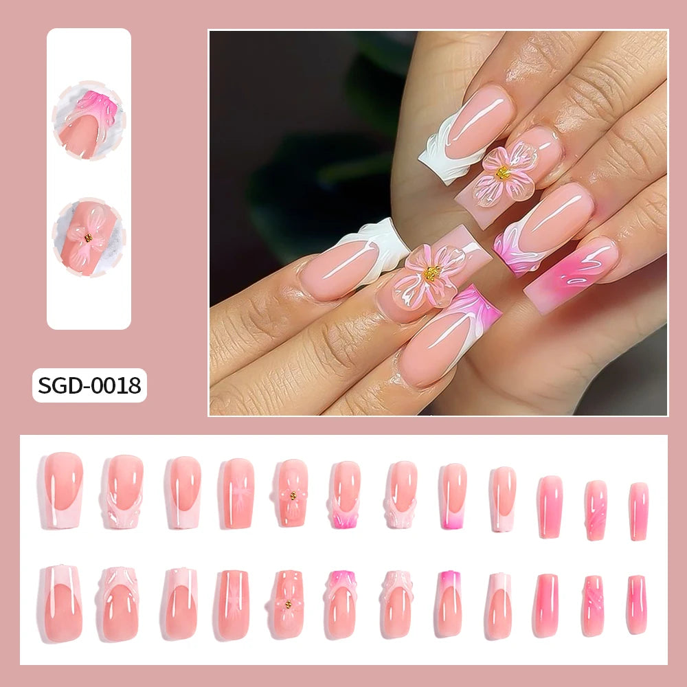 Ongles Français Autocollants 24 pièce