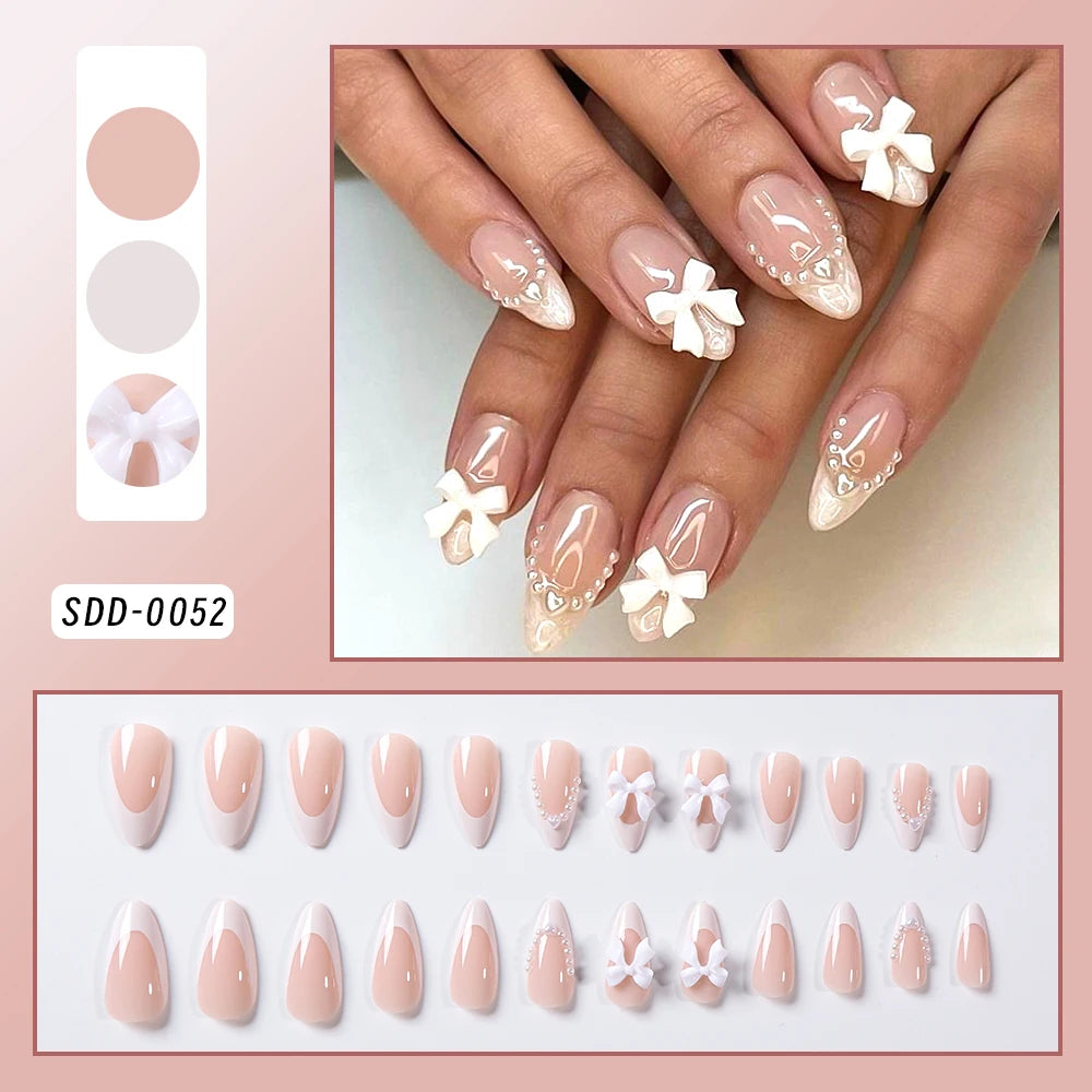 Ongles Français Autocollants 24 pièce