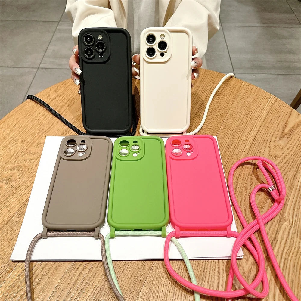 Coque avec cordon pour iPhone – Protection élégante 12 13 14 15 16Pro Max