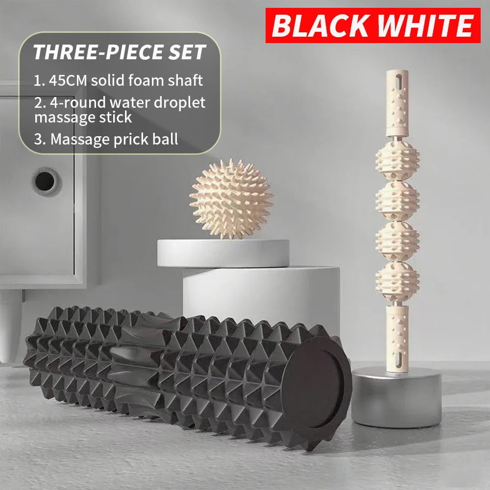 Kit de Massage 3 Pièces – Rouleau et Balles de Massage