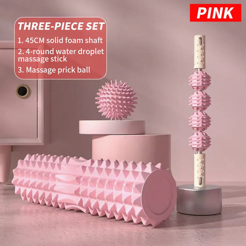 Kit de Massage 3 Pièces – Rouleau et Balles de Massage