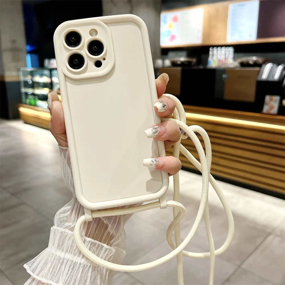 Coque avec cordon pour iPhone – Protection élégante 12 13 14 15 16Pro Max