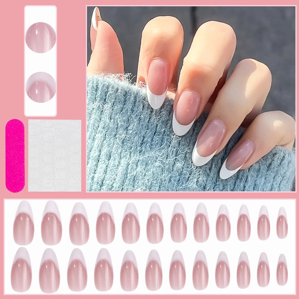Ongles Français Autocollants 24 pièce
