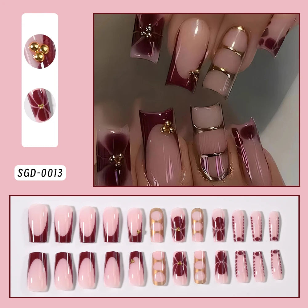 Ongles Français Autocollants 24 pièce