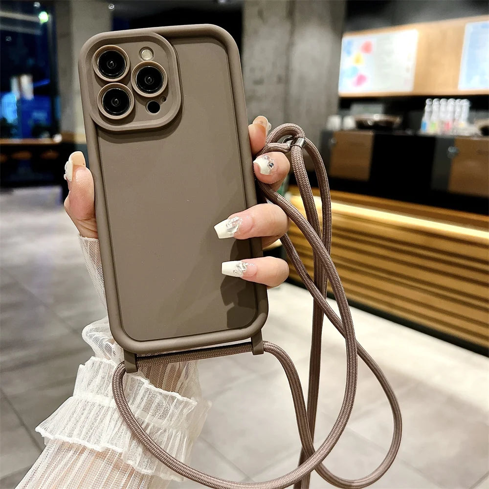 Coque avec cordon pour iPhone – Protection élégante 12 13 14 15 16Pro Max