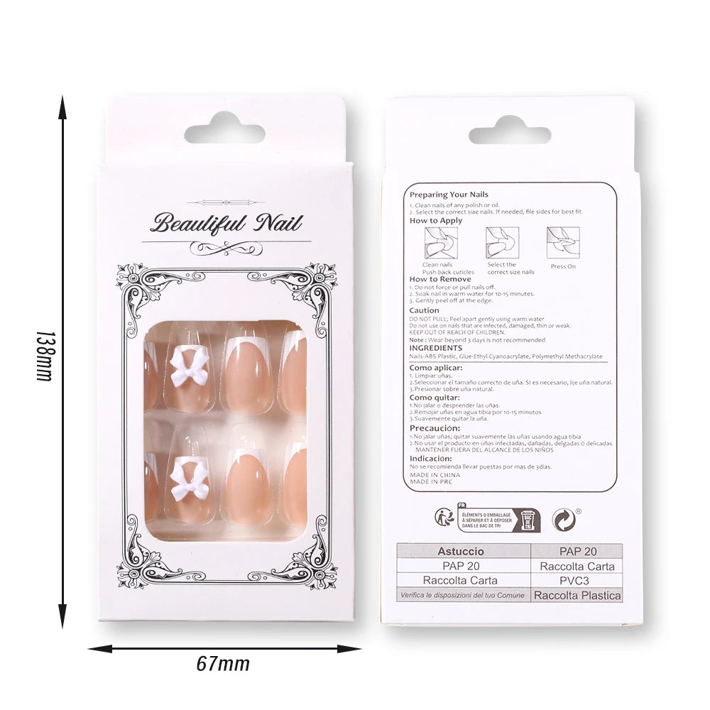 Ongles Français Autocollants 24 pièce