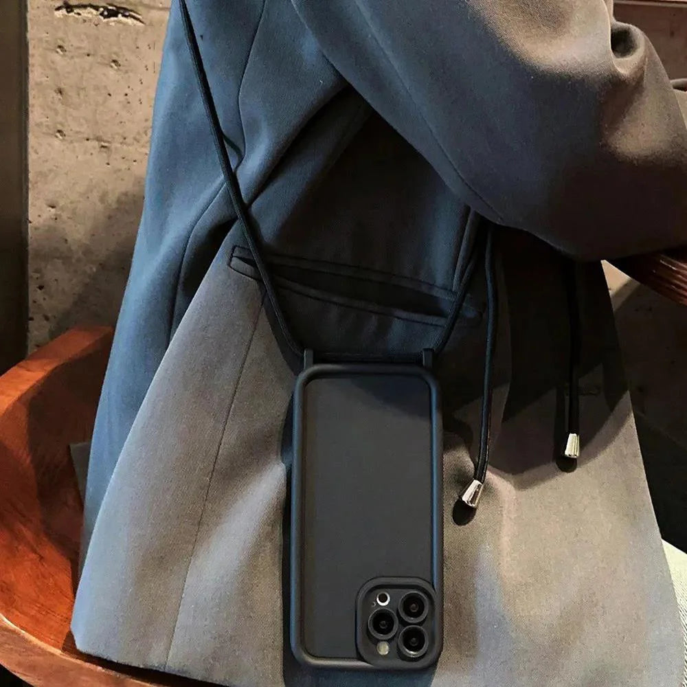 Coque avec cordon pour iPhone – Protection élégante 12 13 14 15 16Pro Max