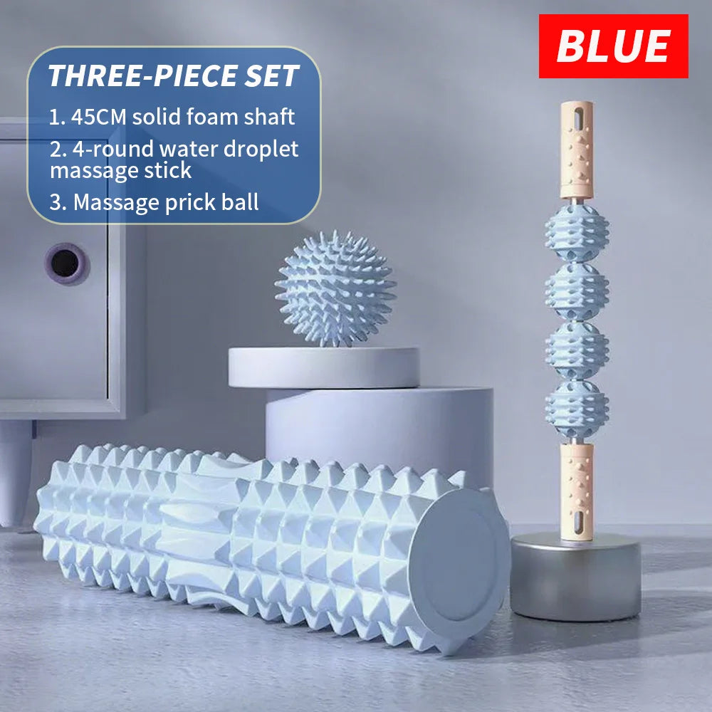 Kit de Massage 3 Pièces – Rouleau et Balles de Massage