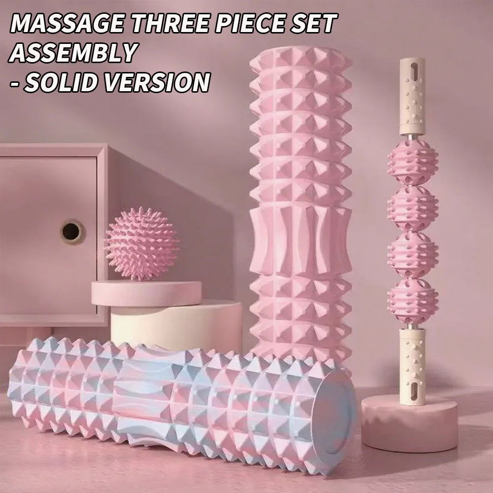 Kit de Massage 3 Pièces – Rouleau et Balles de Massage