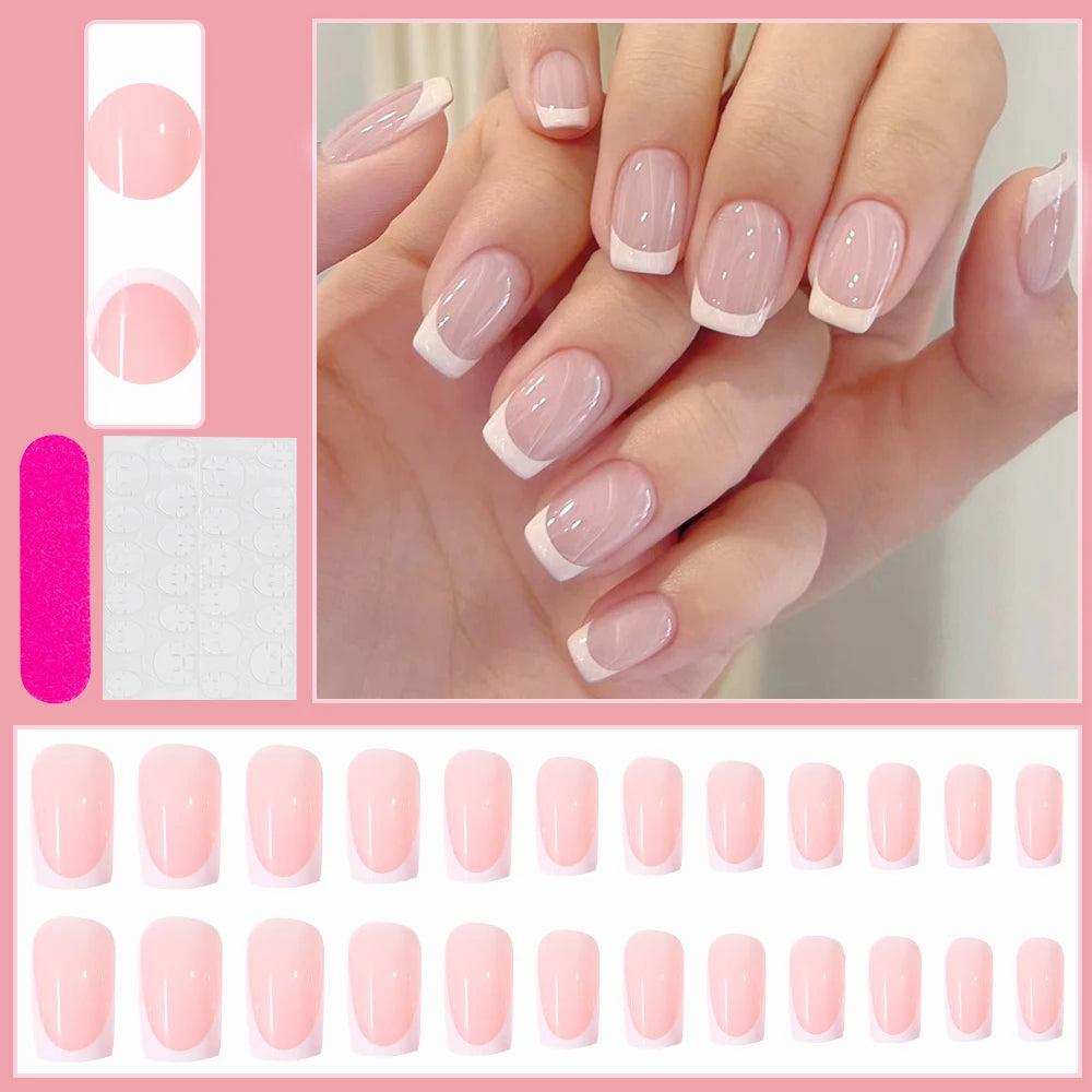 Ongles Français Autocollants 24 pièce