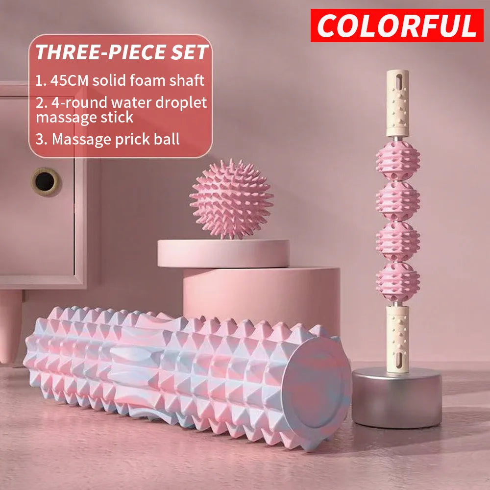 Kit de Massage 3 Pièces – Rouleau et Balles de Massage