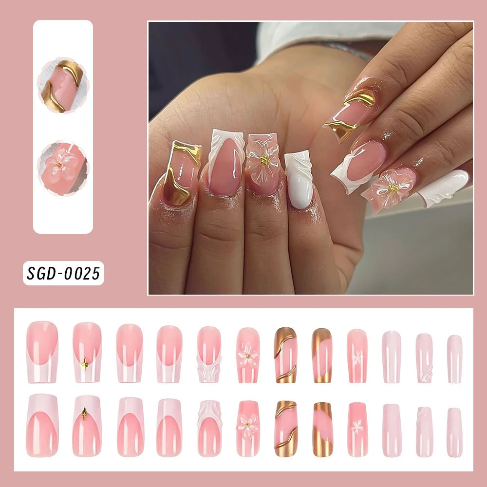 Ongles Français Autocollants 24 pièce